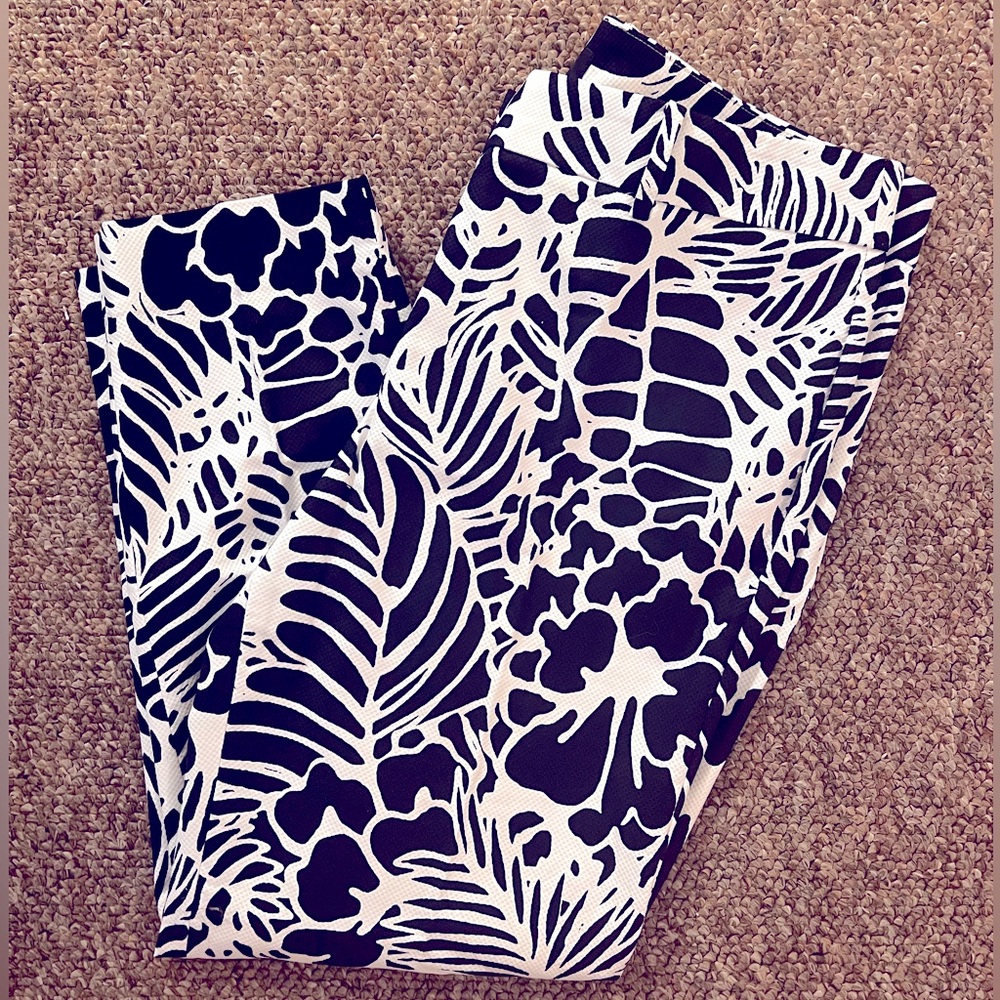 EUC TALBOTS HAMPSHIRE CROPPED ANKLE PATTERNED PANTS - Size 12P